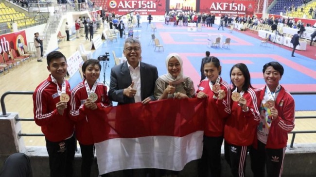 Lima medali dikantongi Timnas Karate Indonesia dalam the 15th Asian Karate Federation (AKF) Seniors Championship di Amman, Yordania 13-15 Juli 2018.