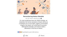 Facebook Kenang 100 Tahun Nelson Mandela di News Feed