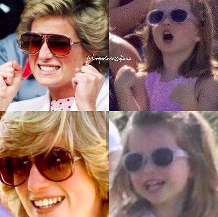 <p>Lihat deh, Bun, ekspresinya mirip banget ya. Apalagi sama-sama pakai kacamta, hi-hi-hi. (Foto: Instagram/ @princesscharlotteportal)  </p>