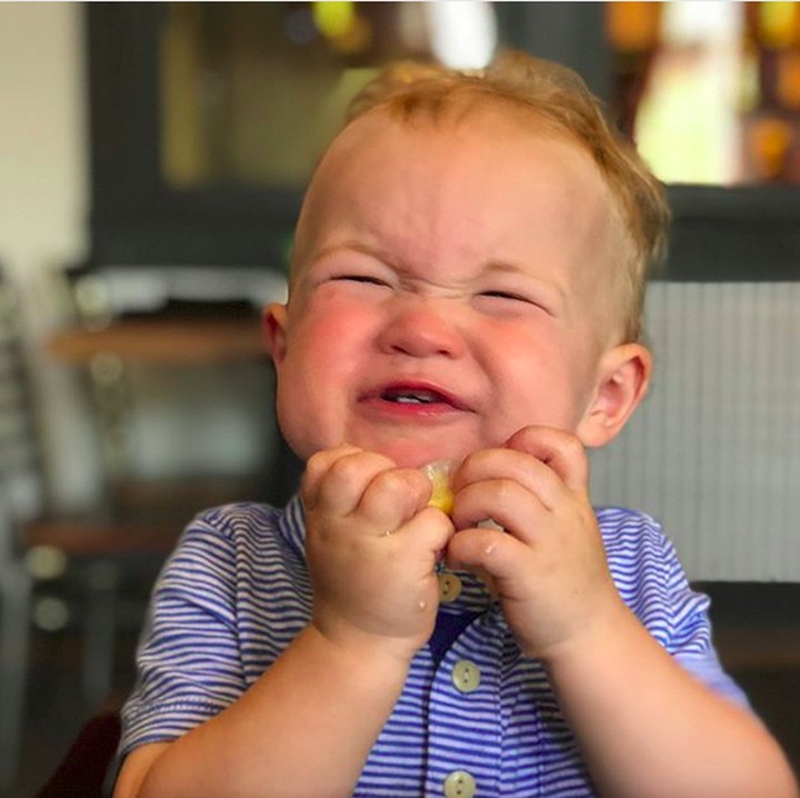 <p>Aih, nggemesin banget ya ekspresi anak yang satu ini saat cicipi lemon. (Foto: Instagram/@hollyrapp84)  </p>