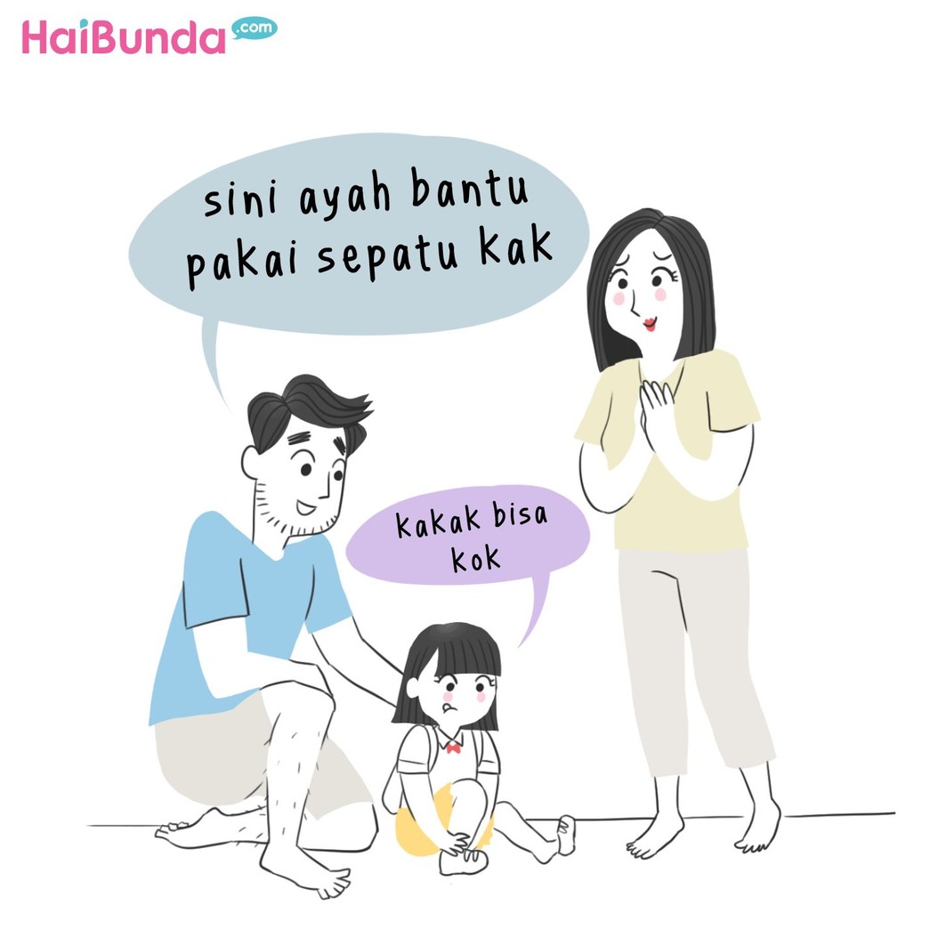 Bunda di komik ini mellow karena nggak kerasa si kakak udah besar. Buat Bunda, momen apa yang rasanya bikin anak cepat besar dan bikin mellow?