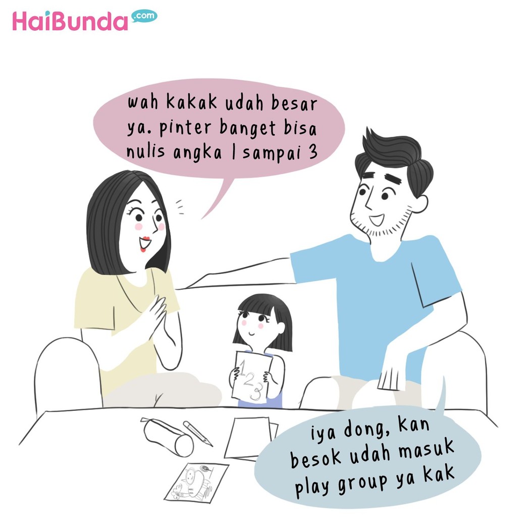 Bunda di komik ini mellow karena nggak kerasa si kakak udah besar. Buat Bunda, momen apa yang rasanya bikin anak cepat besar dan bikin mellow?