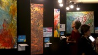 <p>Pameran lukisan bertajul '25 Magic' dipamerkan di Hotel Pullman, Jakarta, Senin (23/7/2018) .(Foto: Ari Saputra)</p>