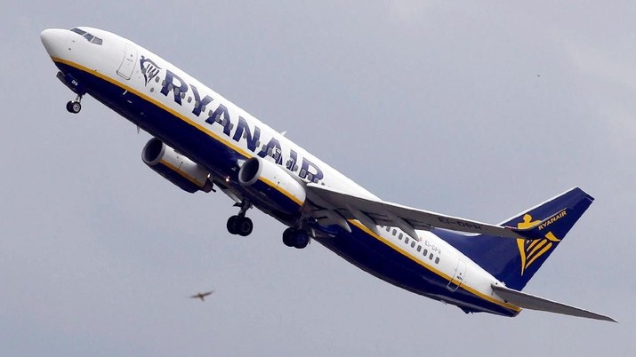 FILE PHOTO: A Ryanair Boeing 737-800 passenger jet takes off in Colomiers near Toulouse, France, October 19, 2017. REUTERS/Regis Duvignau/File Photo