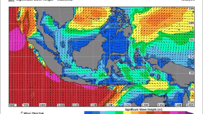 BMKG mengeluarkan peringatan dini terkait gelombang tinggi perairan laut di beberapa wilayah di Indonesia pada 11-14 September.