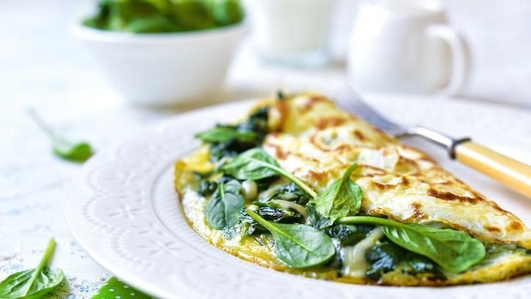 Close up of Omelet with Ham and Cheese