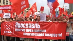 VIDEO: Warga Rusia Demo Tolak Penambahan Usia Pensiun