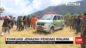 Jenazah Pendaki Gunung Rinjani Dievakuasi