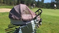 <p>Strollernya multifungsi nih, bisa dijadikan tempat menaruh stik golf. (Foto: Instagram @foreplaypod)</p>