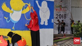 FOTO: Mural Asian Games di Tiang-tiang Tol Rawamangun