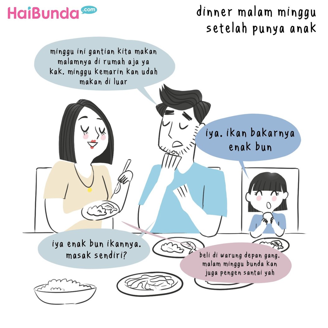 Begini perbedaan weekend-nya Bunda di komik ini sebelum dan sesudah punya anak. Kalau perbedaan yang Bunda alami kayak gimana? Share yuk di kolom komentar.