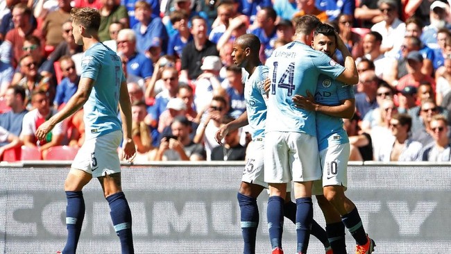 Manchester City menjadi juara Community Shield 2018 setelah mengalahkan Chelsea 2-0 di Stadion Wembley, Minggu (5/8).