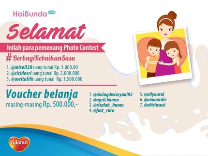 Simak di Sini, Pemenang Lomba Vidoran Berbagi Kebaikan Susu