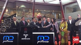 Perdagangan Saham Perdana MD Pictures Melambung 49,5 Persen