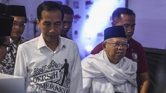 Litbang Kompas mengeluarkan hasil quick count Pilpres 2019 dengan total suara masuk sementara 37,85 persen, hasilnya Jokowi 55,37 persen, Prabowo 44,63 persen.