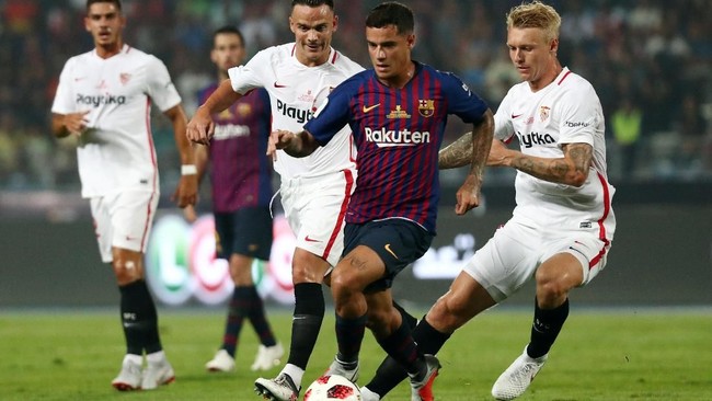 Sejumlah catatan penting tersaji jelang laga Barcelona melawan Sevilla, pada pekan sembilan La Liga Spanyol, di Stadion Camp Nou, Sabtu (20/10).