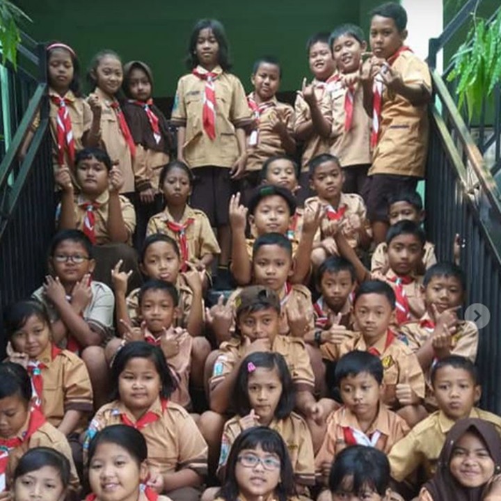<p>Wajah-wajah ceria di Hari Pramuka 2018. (Foto: Instagram @nurulimamamh883)</p>