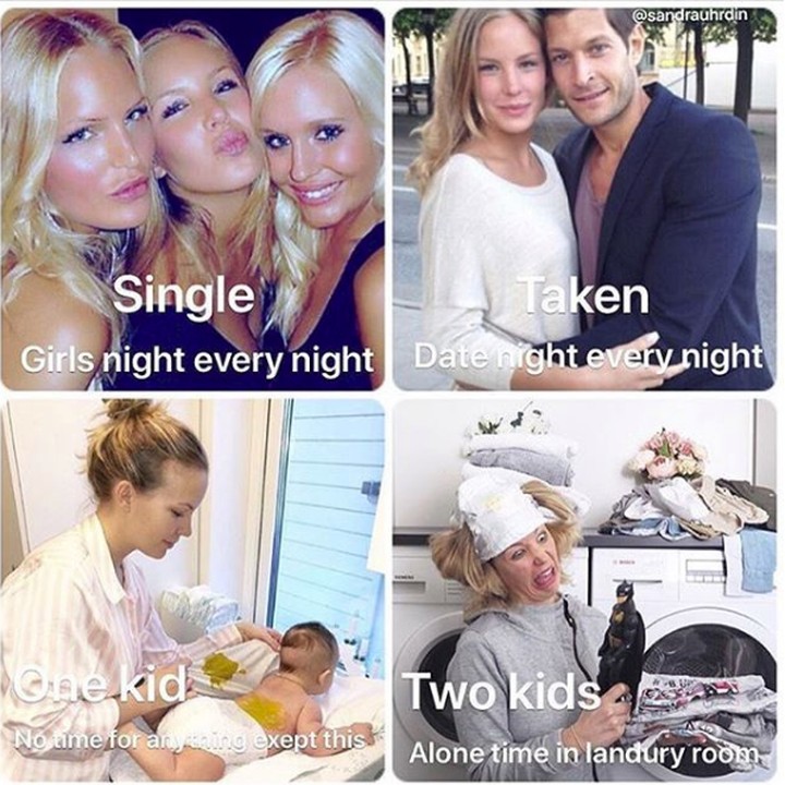<p>Sandra Uhrdin, blogger dari Stockholm, Swedia, ini membuat meme lucu yang menggambarkan dirinya dan wanita lain setelah jadi ibu. Ketika punya anak, seperti ini juga nggak, Bun? He-he-he. (Foto: Instagram @sandrauhrdin)</p>