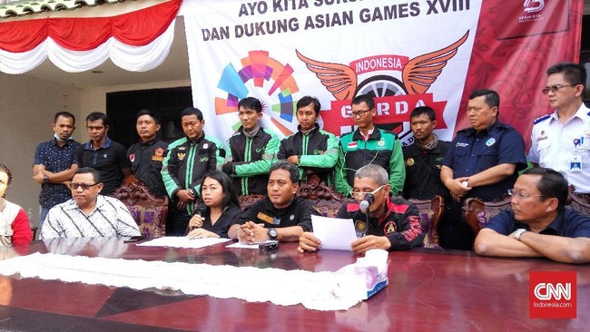 Gabungan Aksi Roda Dua (Garda) memutuskan menunda aksi demonstrasi saat pembukaan Asian Games dan menggantinya dengan aksi mogok massal pengemudi ojol.