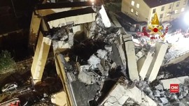 VIDEO: Selamat Meski Jatuh dari Jembatan Tol Ambruk Genoa