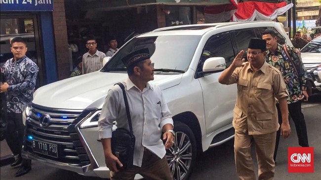 Prabowo diketahui punya delapan kendaraan, enam di antaranya SUV.