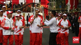 Api Obor Asian Games 2018 yang Dibawa Jokowi Sempat Padam