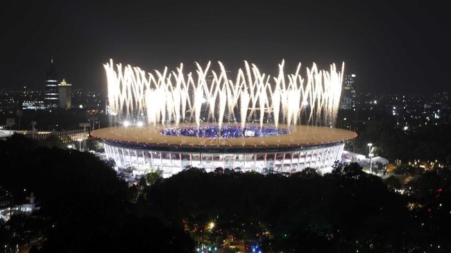 Ring satu berada di kawasan dalam Gelora Bung Karno di mana terdapat tamu-tamu penting seperti Jokowi dan bos Alibaba, Jack Ma.