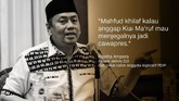 Ramai-Ramai Tangkis Mahfud Sejumlah tokoh bereaksi atas pernyataan Mahfud MD. Mantan ketua MK itu membongkar cerita di balik kisruh penyebutan namanya sebagai calon pendamping Jokowi.