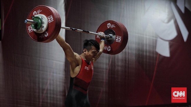 Atlet angkat besi Indonesia di nomor 69 kilogram putra, Deni, mendapat dukungan istimewa dari sejumlah teman saat berlaga di Asian Games 2018.