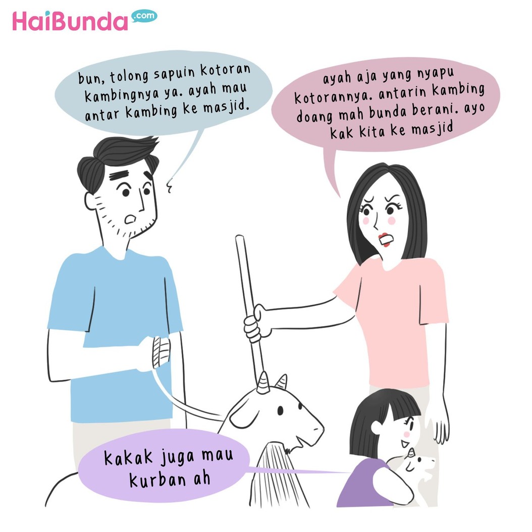 Ini dia cerita seru keluarga bunda di komik ini saat Idul Adha. Cerita Idul Adha di keluarga Bunda seperti apa? Share yuk di komentar.
