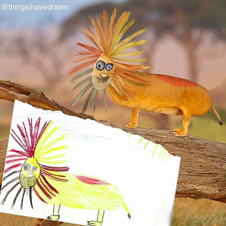 <p>Roar! Kalau ketemu singa kayak gini bisa jadi kita malah ketawa ya, Bun? (Foto: Instagram/ @thingsihavedrawn)  </p>