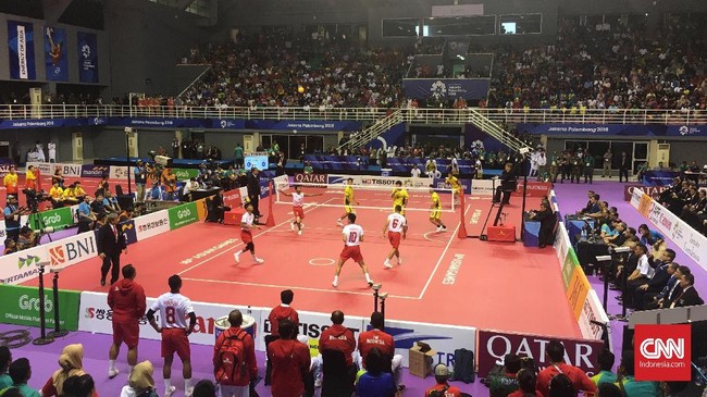 Tim Indonesia berhasil meraih medali emas Asian Games dari cabang olahraga sepak takraw nomor quadrant putra setelah mampu mengalahkan Jepang di babak final.