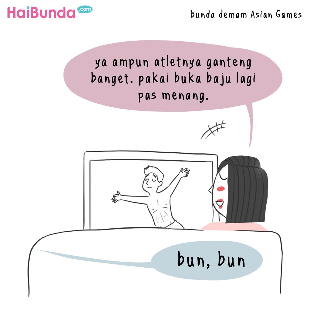 Keluarga bunda di komik ini 'demam' Asian Games 2018 lho. Apakah keluarga Bunda juga mengalaminya? Share yuk di kolom komentar.