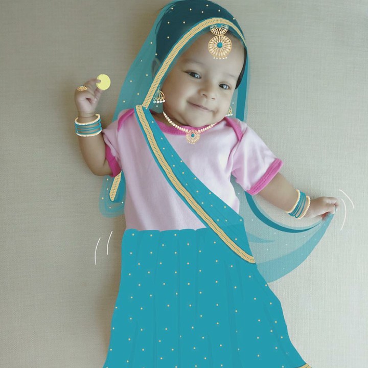 <p>Aih, pakai sari khas India, kamu makin cantik deh, Nak. (Foto: Instagram/chayandeb)</p>