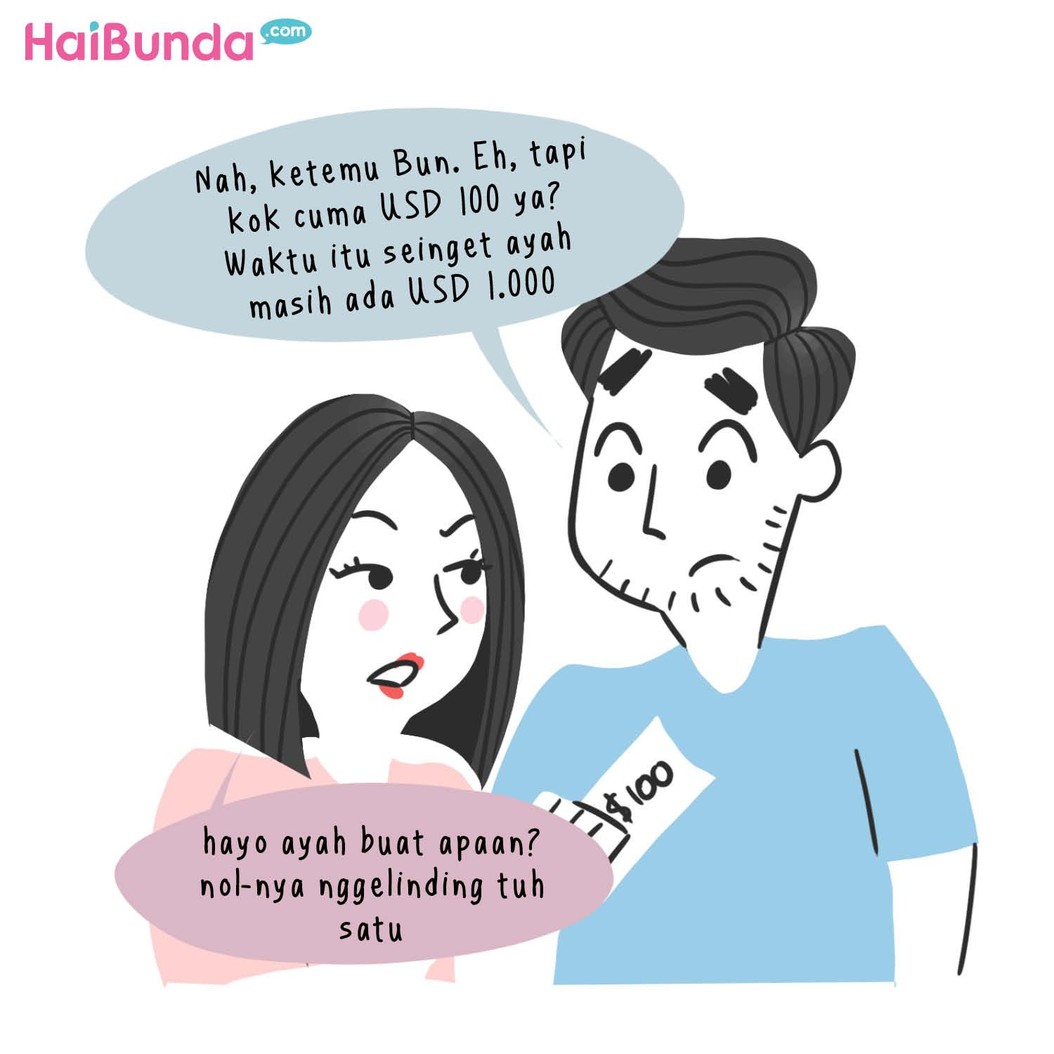 Ada kejadian di keluarga bunda di komik ini gara-gara dolar naik. Di keluarga Bunda ada cerita apa terkait naiknya harga dolar? Ceritakan yuk di kolom komentar.