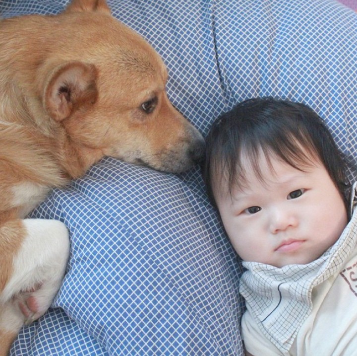 <p>Sejak bayi Hugh sepertinya udah akrab dengan MJ ya. (Foto: hugh_mj)</p>