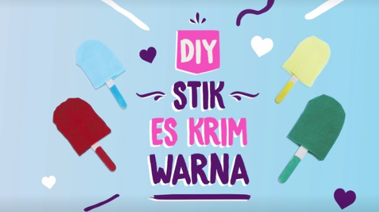 Untuk mengasah kemampuan anak membedakan warna, kita bisa bikin mainan sendiri. Salah satunya stik es krim warna.