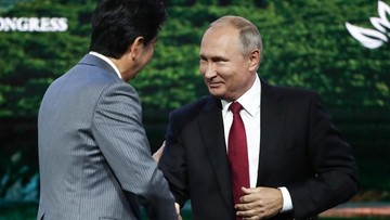 Japanese Prime Minister Shinzo Abe delivers a speech during a session of the Eastern Economic Forum in Vladivostok, Russia September 12, 2018. Donat Sorokin/TASS Host Photo Agency/Pool via REUTERS