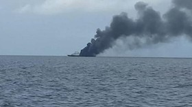 TNI AL: Ruang Mesin KRI Teluk Hading 538 di Sulsel Diduga Terbakar