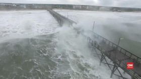 VIDEO: Badai Florence Kategori Satu, Petugas Tetap Siaga
