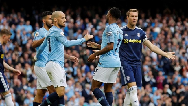 Manchester City berhasil meraih kemenangan 3-0 atas Fulham dalam lanjutan Liga Inggris di Stadion Etihad, Sabtu (15/9).