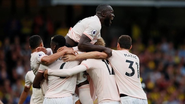 Manchester United menang 2-1 atas Watford di Stadion Vicarage Road, Sabtu (16/9), dalam lanjutan pertandingan Liga Primer Inggris musim 2018/2019.