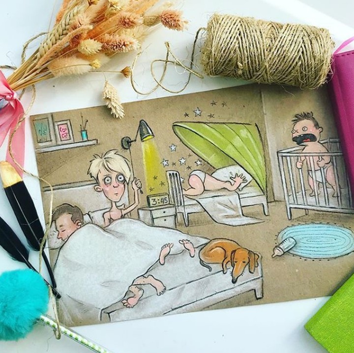 <p>Adik terbangun dan menangis jadi alarm alami bagi semua anggota keluarga. (Foto: Instagram @mary_chemi)</p>