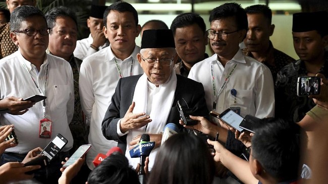 Ma'ruf Amin berharap dukungan penuh dari keluarga Nahdlatul Ulama di Bogor untuk membantu pemenangannya.