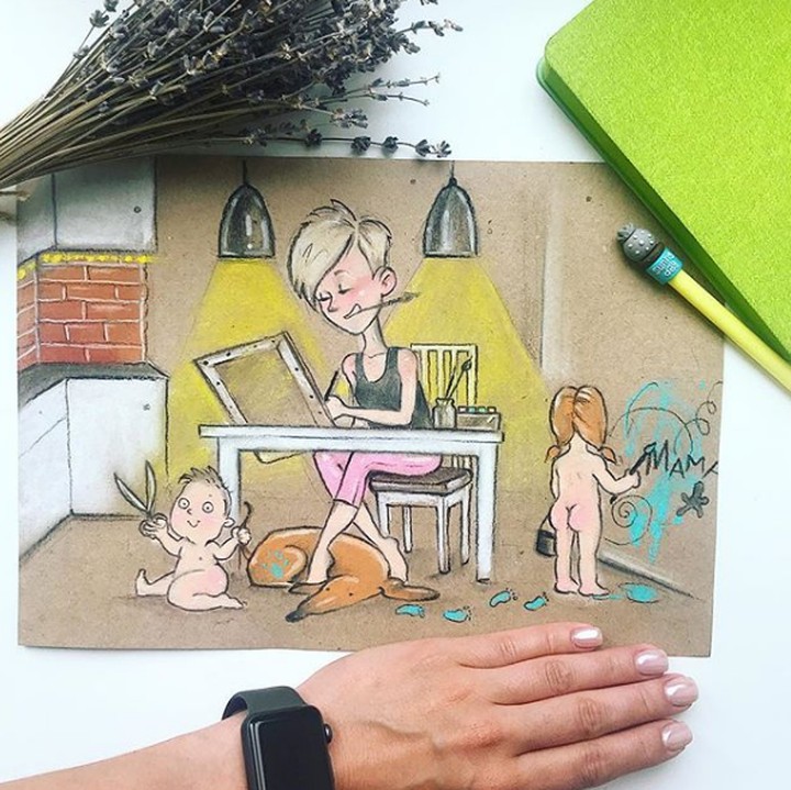 <p>Kalau yang ini judulnya, kakak beradik ikutan sibuk. (Foto: Instagram @mary_chemi)</p>