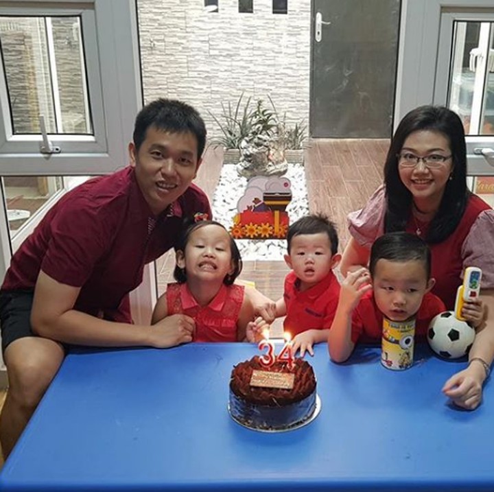 <p>Saat dirinya berulang tahun, si kembar Richard-Richelle dan si bungsu Russel ikut heboh. [Foto: Instagram @hendrasansan]</p>