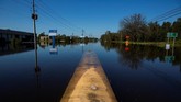 FOTO: Sisa Sapuan Badai Florence di Amerika Serikat Sepekan setelah Badai Florence menyapu Amerika Serikat, sebagian wilayah di pesisir negara itu masih tergenang air.