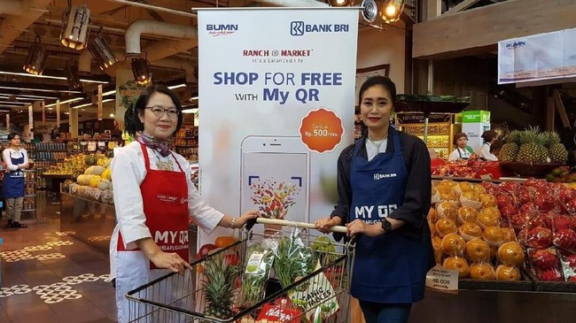 Bank BRI bekerja sama dengan Ranch Market mengadakan promo Belanja Gratis hingga Rp500 ribu selama 10 menit dengan bertransaksi menggunakan My QR.