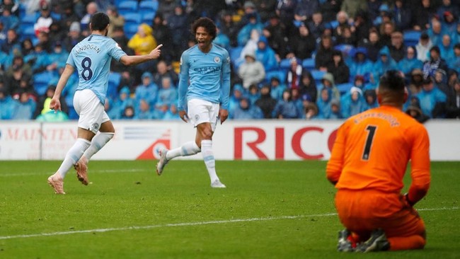 Catatan tujuh statistik apik kemenangan telak Manchester City atas Cardiff City 5-0 pada laga keenam Liga Primer Inggris 2018/2019, Sabtu (22/9).