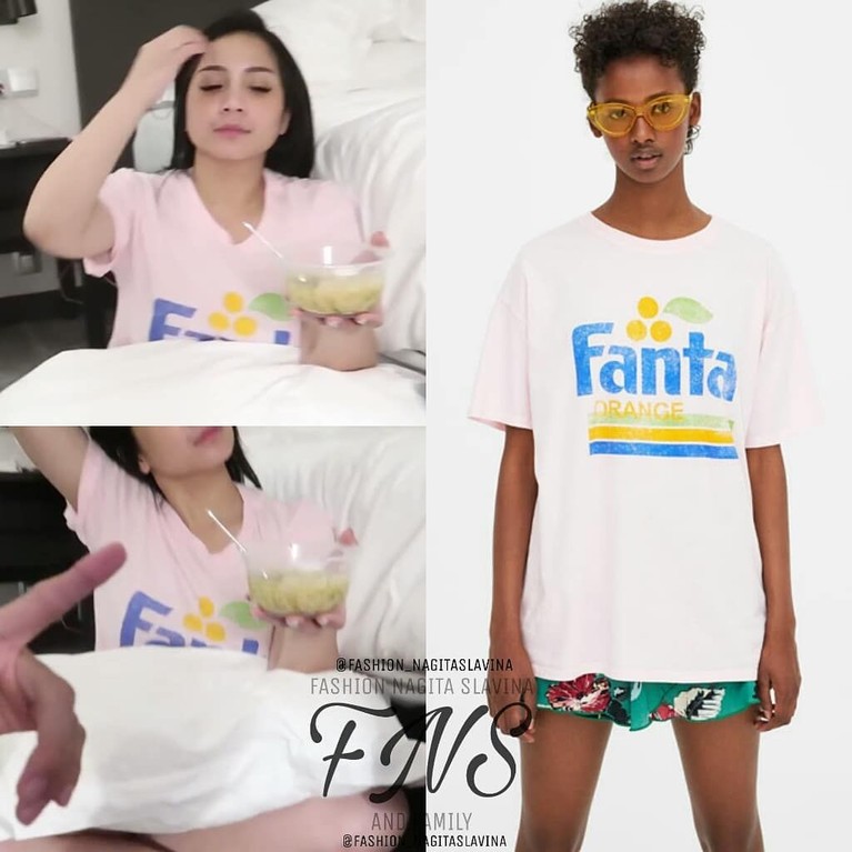 Kerap tampil dengan barang mewah, siapa sangka Nagita Slavina juga bisa tampil mengenakan kaus dengan harga yang ramah kantong.